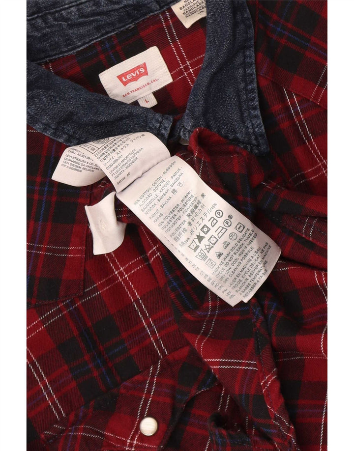 Cămașă de flanel pentru bărbați Levi's, bumbac cu carouri mari, roșii