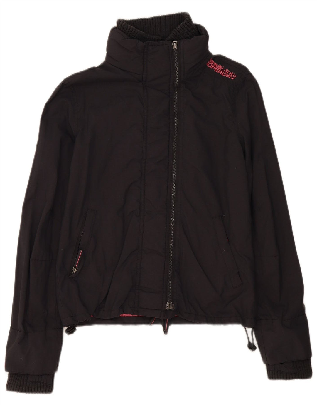 Jachetă Bomber Superdry pentru femei UK 14 Medium Black Nylon