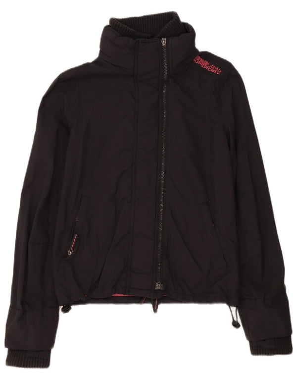 Jachetă Bomber Superdry pentru femei UK 14 Medium Black Nylon