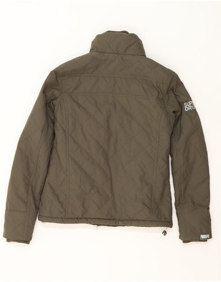 SUPERDRY Womens Windcheater Quilted Jacket UK 10 Small Khaki Nylon Vintage Superdry and Second-Hand Superdry from Messina Hembry 