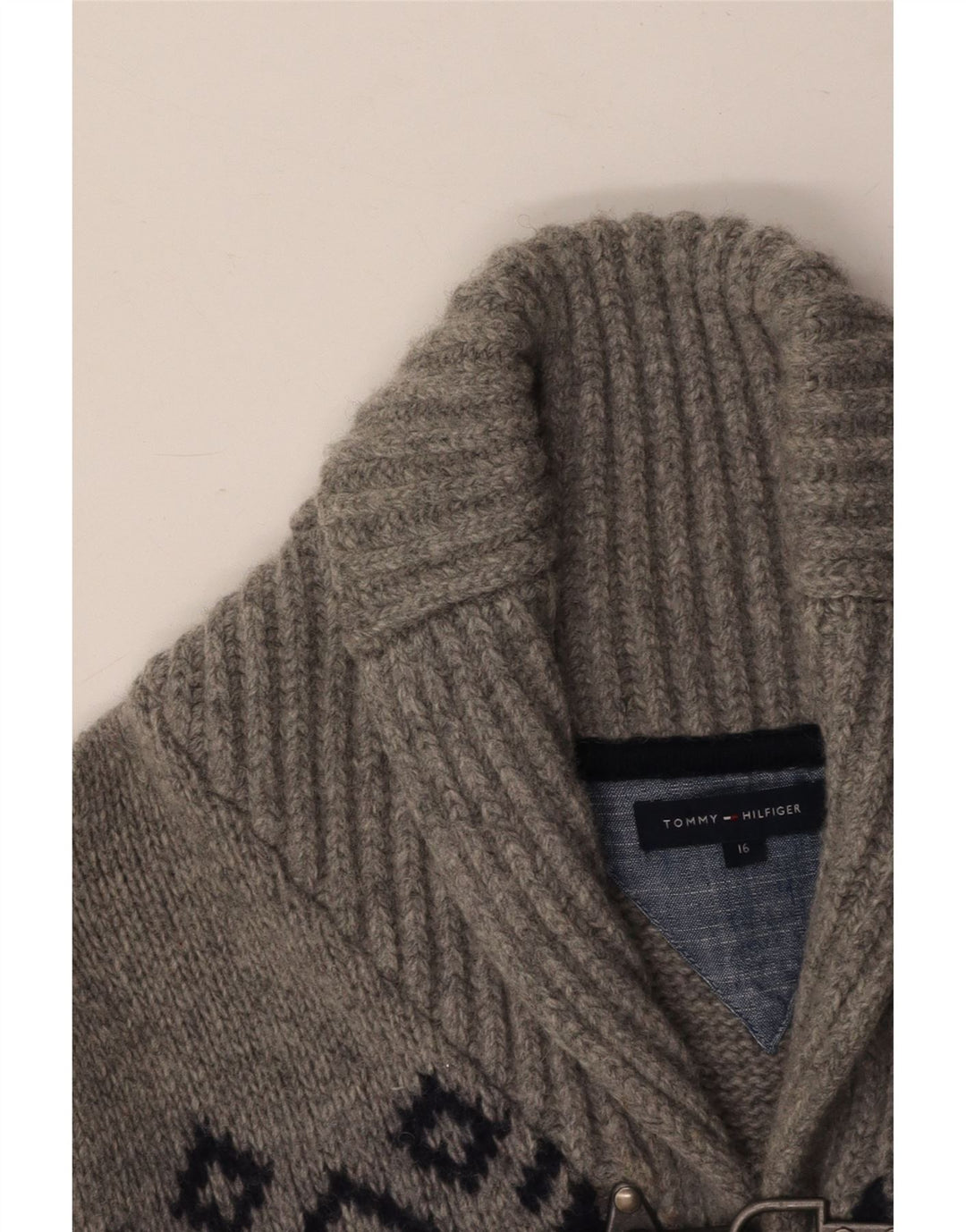 TOMMY HILFIGER Pulover cardigan pentru băieți 15-16 ani, gri Fair Isle