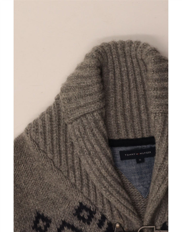 TOMMY HILFIGER Pulover cardigan pentru băieți 15-16 ani, gri Fair Isle