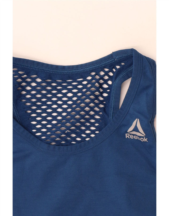 REEBOK Les Mills Graphic Vest Top pentru femei UK 8 Small Bleumarin