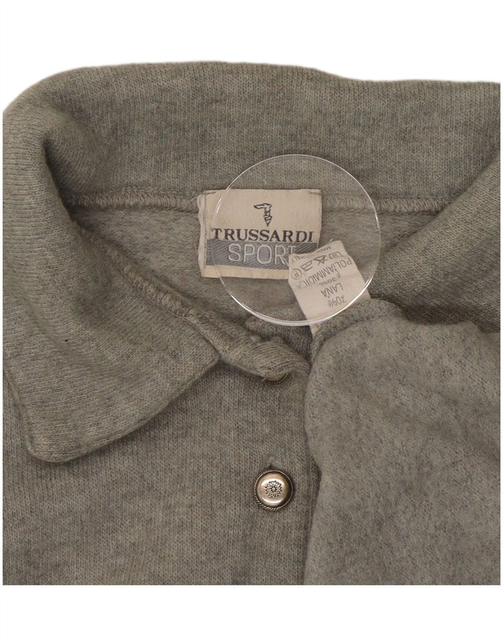 TRUSSARDI Pulover pentru femei cu gât polo supradimensionat IT 44 Lână gri mediu