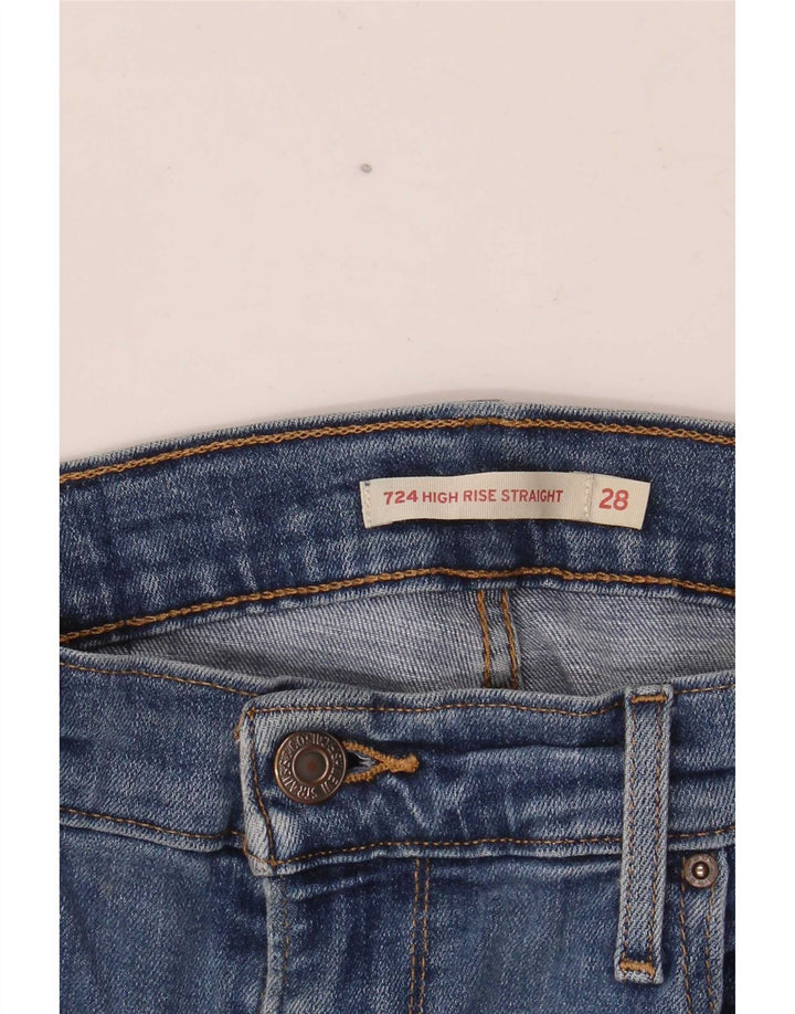 Blugi drepti cu talie mare Levi's 724 pentru femei W28 L28 albastru