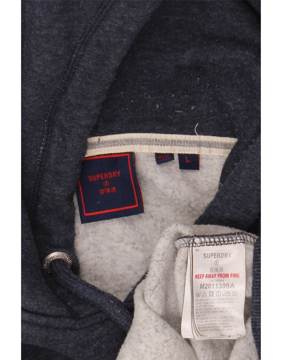 Pulover cu glugă Superdry pentru bărbați, mare, albastru marin, bumbac cu pete