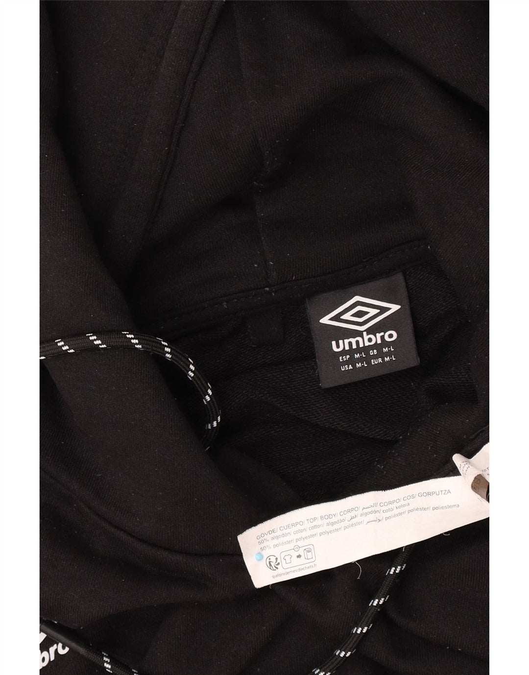 Pulover Umbro pentru bărbați, bumbac mediu negru