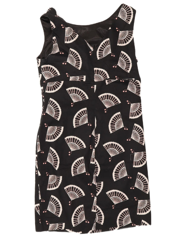 Oasis Womens Abstract Pattern Sleeveless Sheath Dress UK 16 large Black