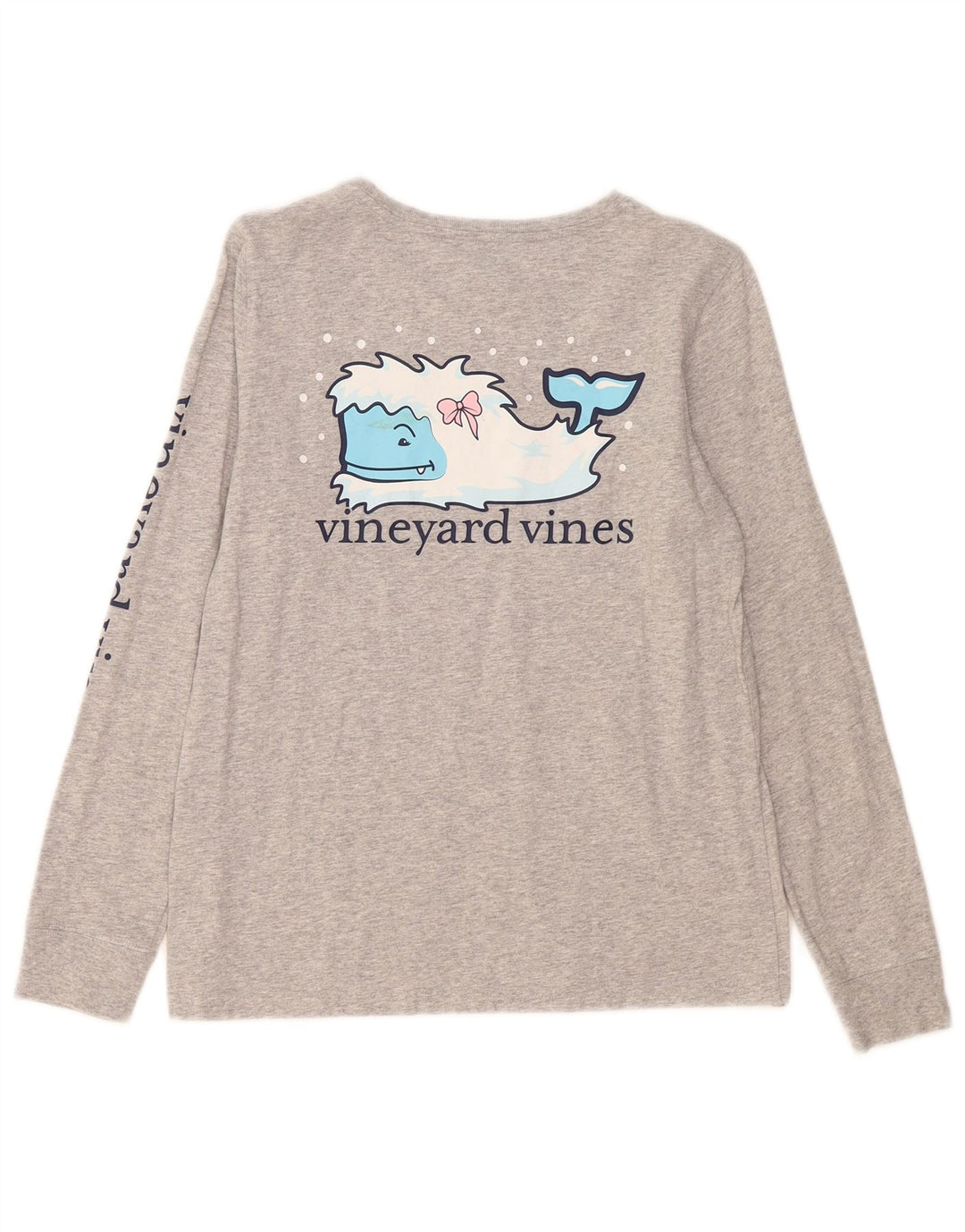 Vineyard Vines Top grafic pentru femei cu mânecă lungă UK 10 Small Grey Flecked
