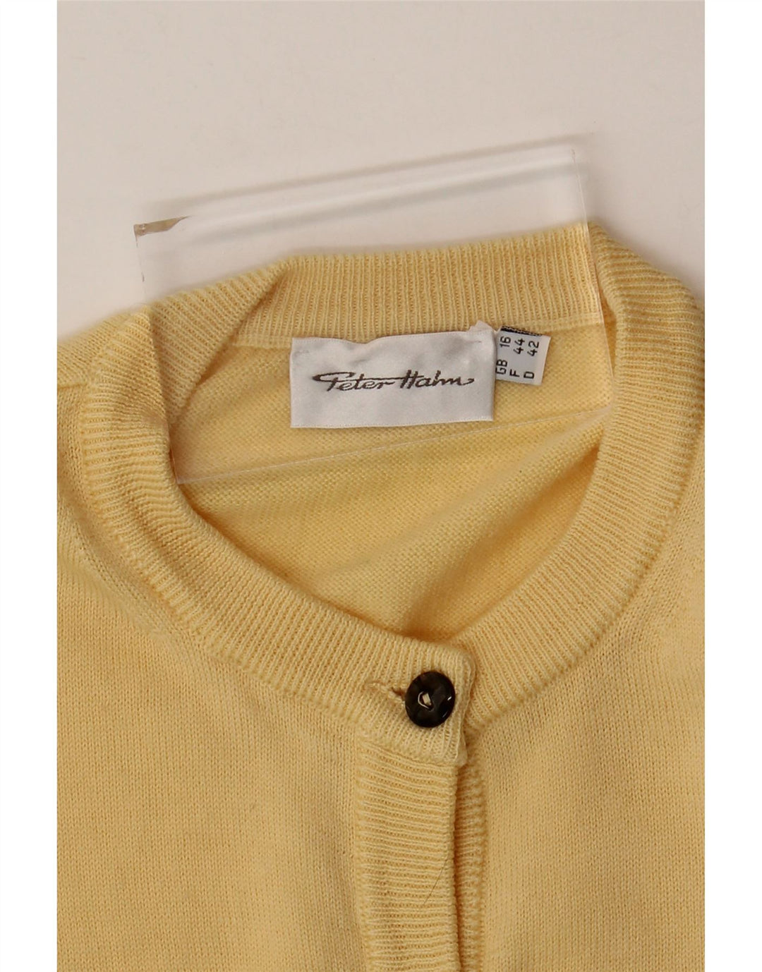 Pulover cardigan pentru femei Peter Hahn UK 16 Large Yellow