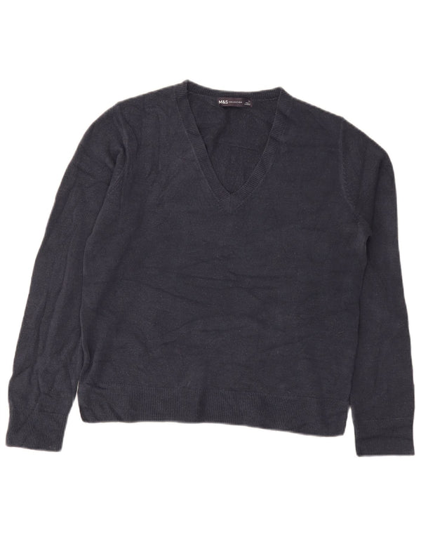 Pulover pentru femei Marks & Spencer cu decolteu în V UK 12 Medium Bleumarin