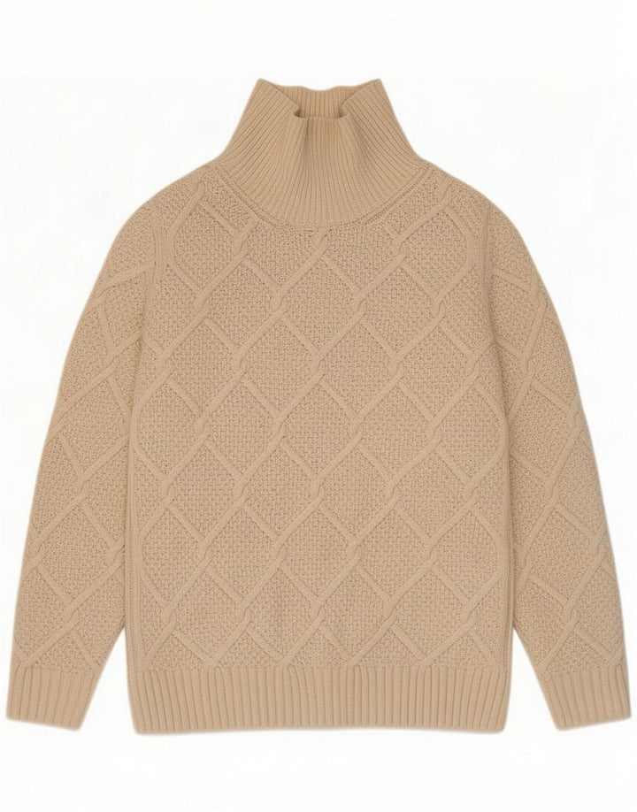 Pulover Barbour pentru femei cu gât rulat, UK 8, lână mică, bej