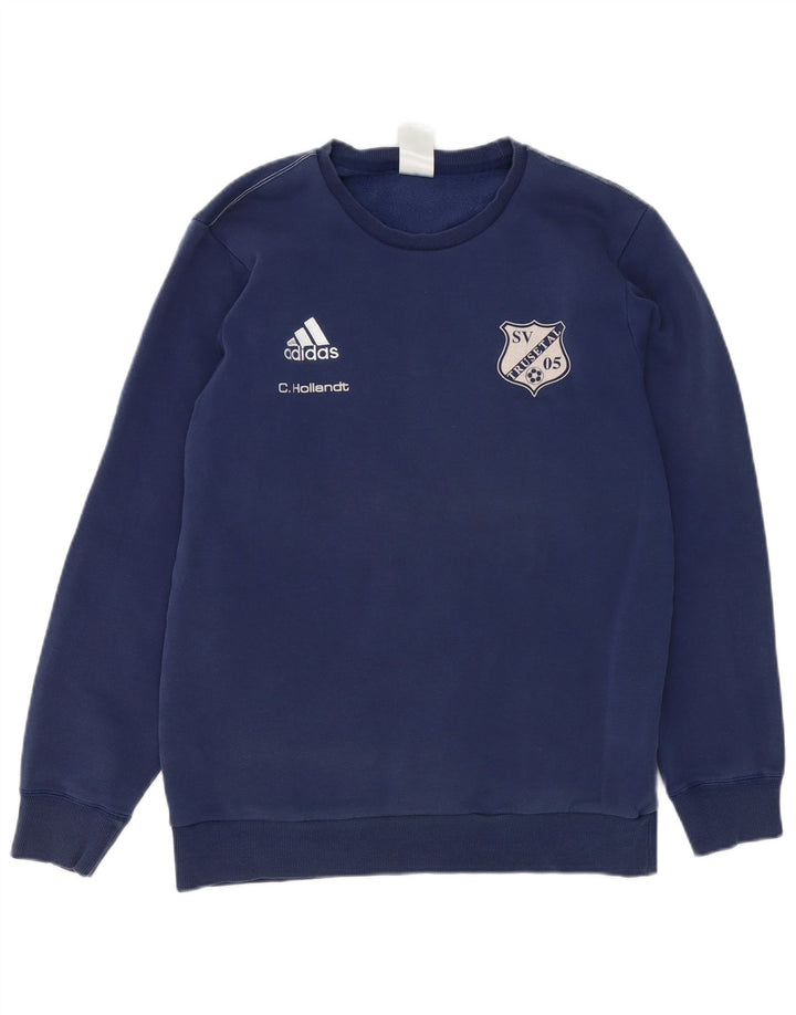 Hanorac grafic pentru bărbați Adidas Jumper mediu din bumbac bleumarin