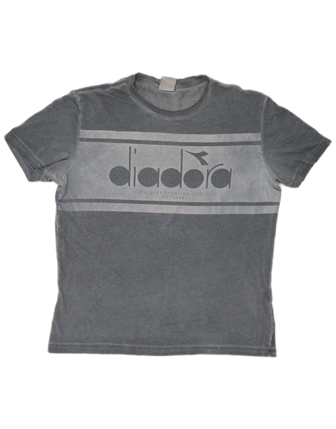 Tricou grafic pentru bărbați Diadora Top din bumbac gri mediu