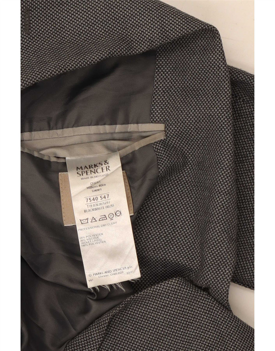 Marks & Spencer jachetă pentru bărbați cu 2 nasturi, UK 40, poliester, gri mediu
