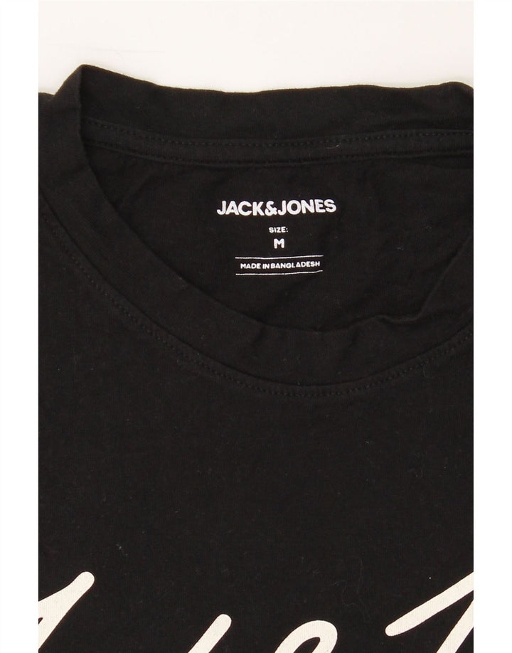 JACK & JONES Mens Graphic Graphic Graphic T-Shirt Top Medium Black Logo Vintage Jack & Jones and Second-Hand Jack & Jones from Messina Hembry 