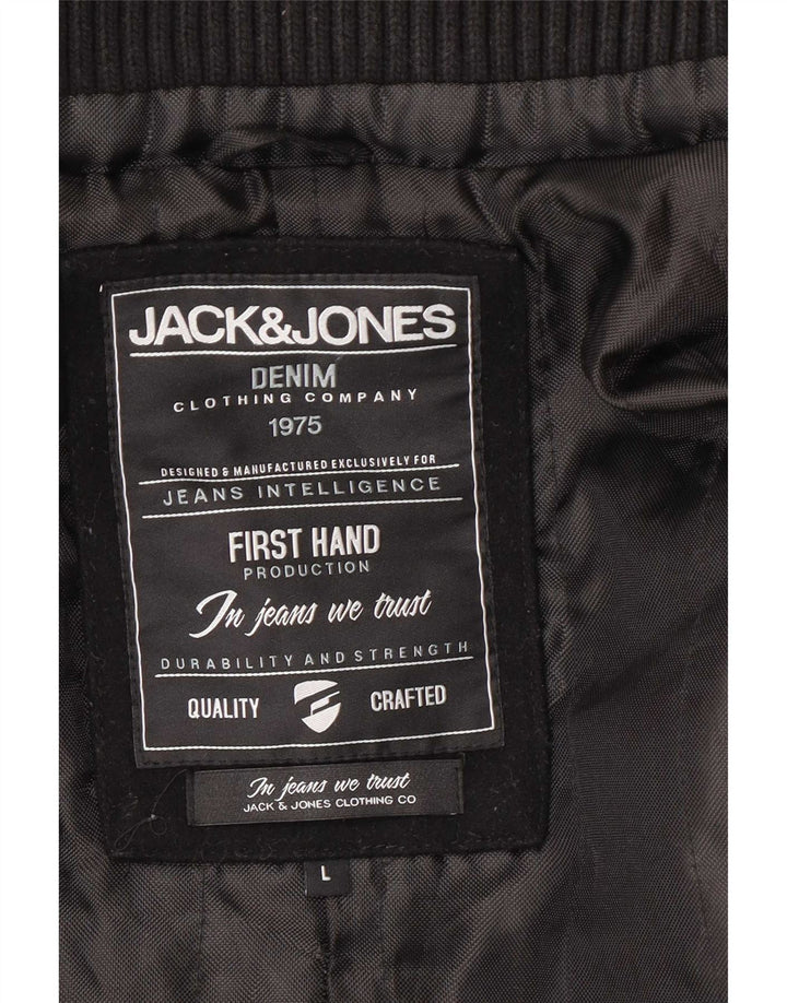 Palton Jack & Jones pentru bărbați UK 40 Lână mare neagră