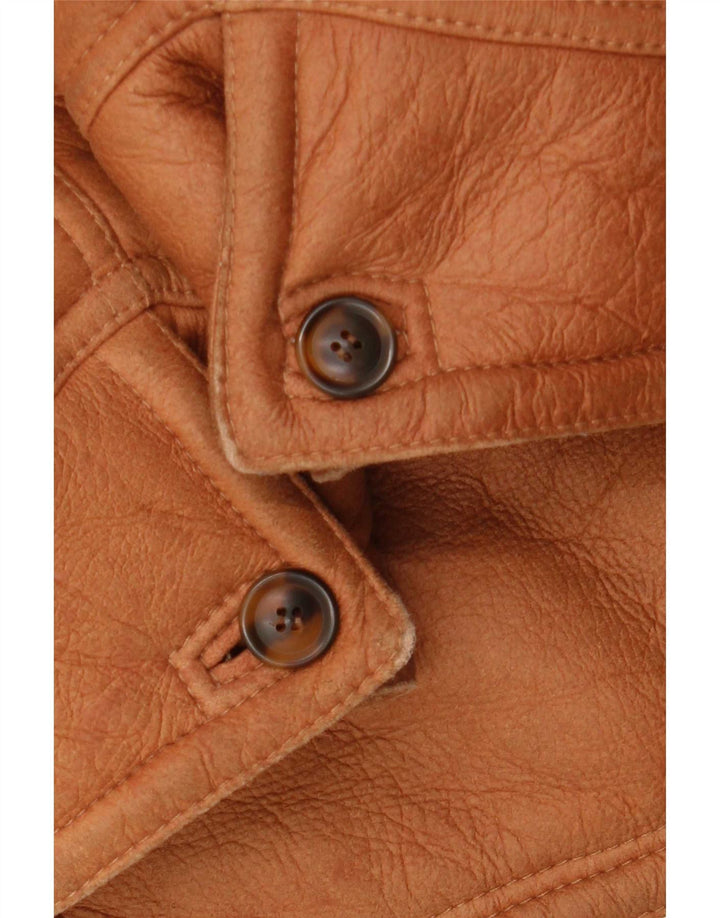 Jachetă vintage pentru bărbați din shearling IT 54 2XL maro