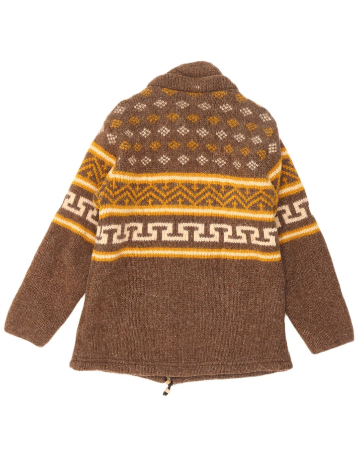 Sternstunde Jachetă de vânt pentru femei tricot UK 14 Medium Brown Geometric