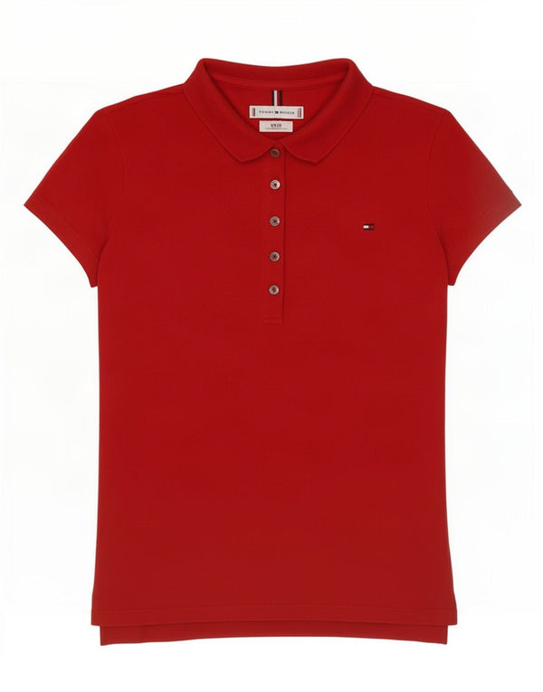 Tricou polo Tommy Hilfiger pentru femei Slim Fit UK 6 XS Bumbac roșu