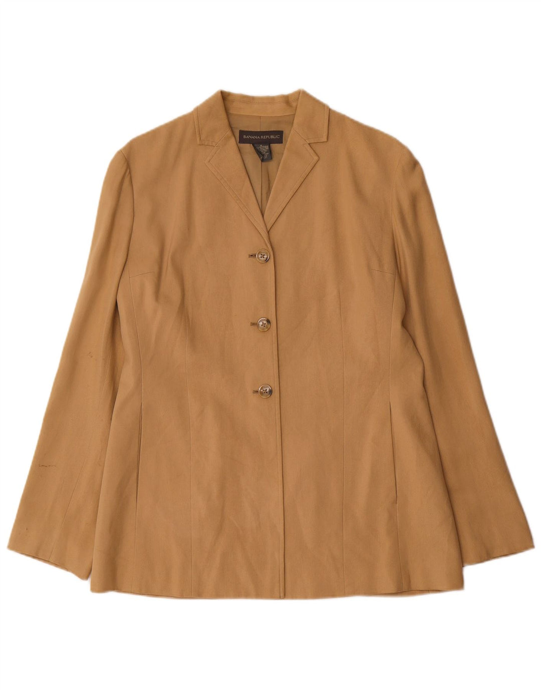 Jachetă Blazer Femei Banana Republic cu 3 nasturi UK 8 Mic Bej Mătase