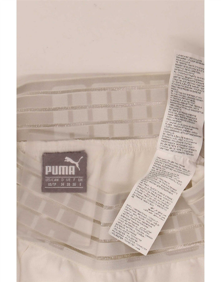 Pantaloni scurti sport grafic Puma pentru femei UK 8 Small White Poliester