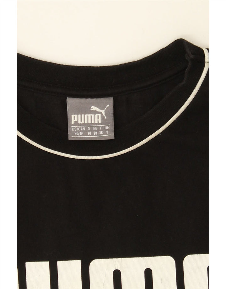 PUMA Womens Graphic T-Shirt Top UK 8 Small Black Vintage Puma and Second-Hand Puma from Messina Hembry 