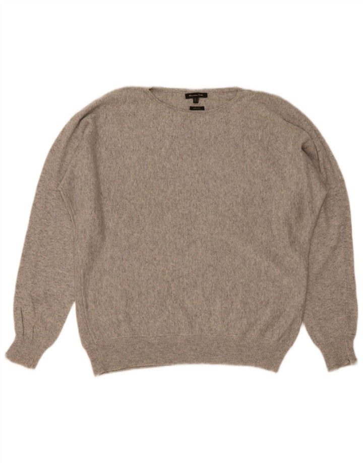 Pulover pentru femei Massimo Dutti cu gâtul barca UK 14 Medium Gri Pete