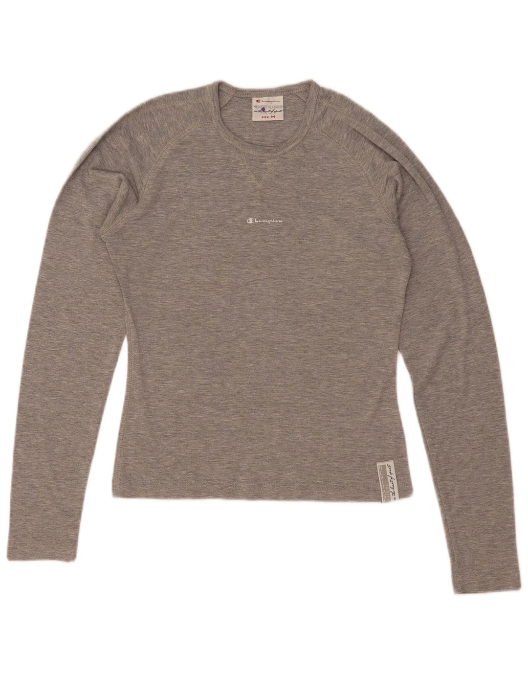 Champion Womens Heritage Classics Top cu mânecă lungă UK 12 Medium Gri Flecked