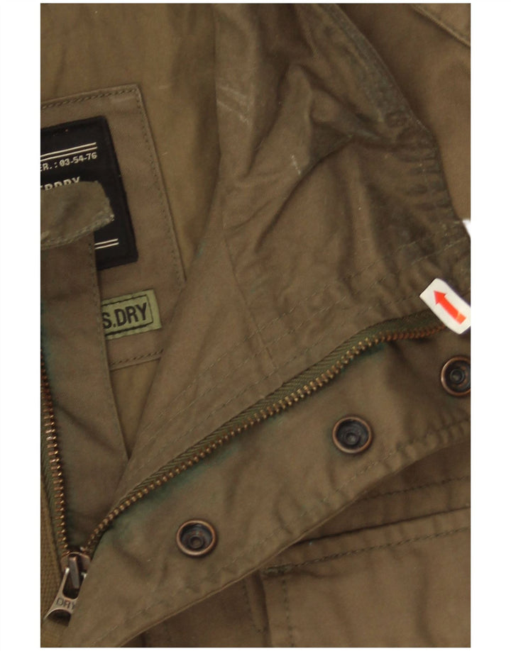 Jachetă militară pentru bărbați Superdry UK 40 mare, bumbac kaki