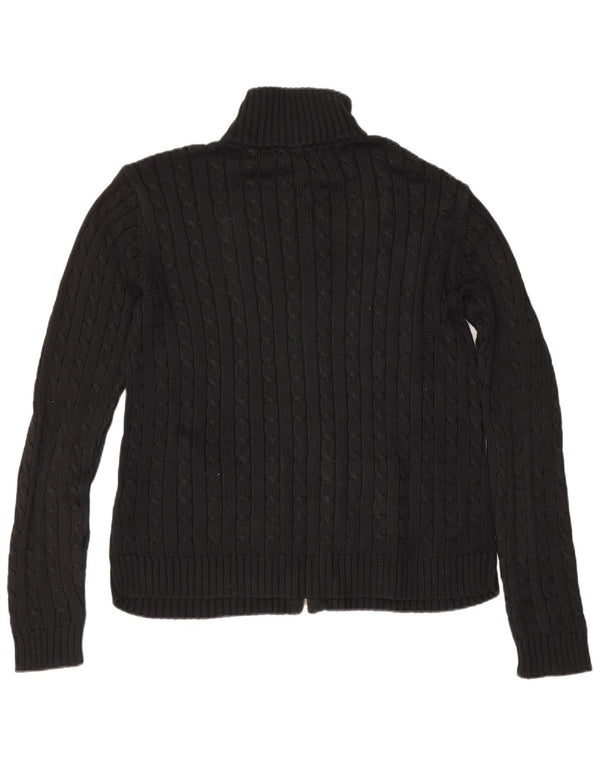 Pulover cardigan pentru femei Ralph Lauren UK 14 bumbac mediu negru
