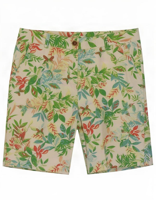 Pantaloni scurți chino Benetton pentru femei UK 12 Medium W32 Bumbac floral multicolor