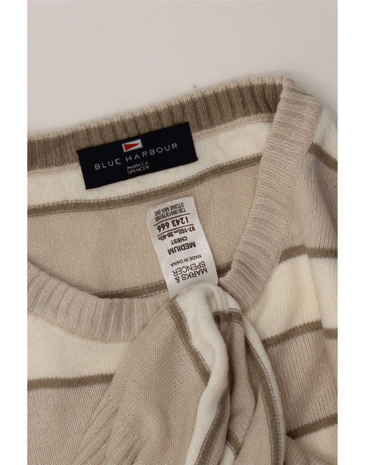 Pulover Marks & Spencer pentru bărbați, Blue Harbour, cu gât crew, bej mediu