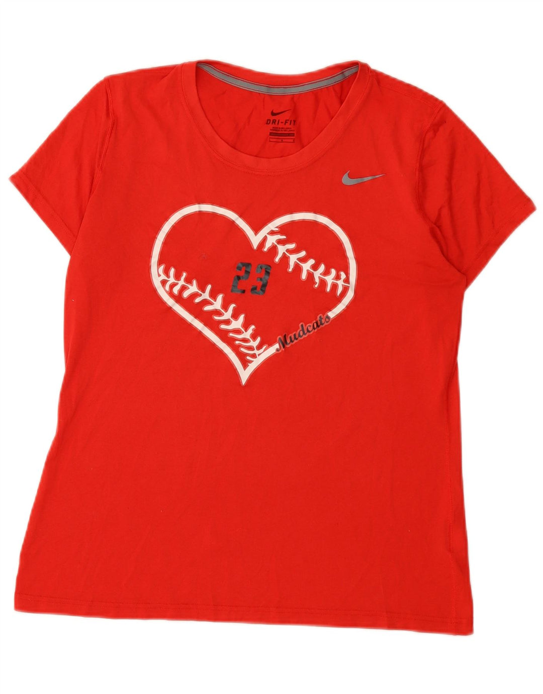 Tricou grafic Nike Mudcats pentru femei Top UK 14 Poliester roșu mare