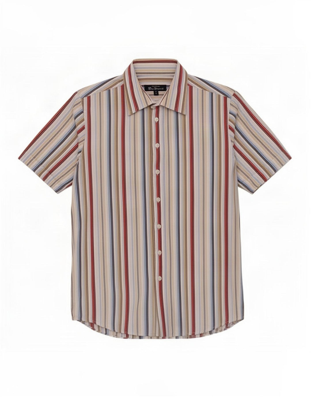 Cămașă cu mânecă scurtă pentru bărbați Ben Sherman, bumbac cu dungi medii, multicolore