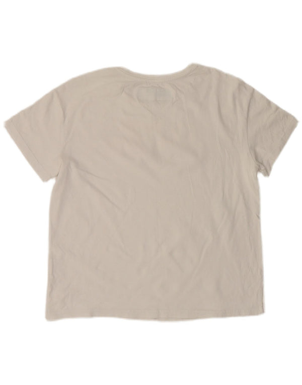 Tricou grafic Benetton pentru femei Top UK 14 Medium White Bumbac