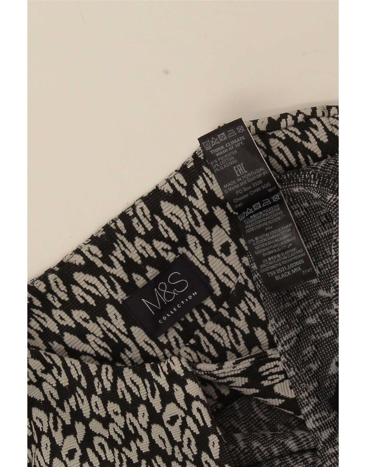 Jachetă pentru femei Marks & Spencer Open Blazer UK 8 mic negru cu imprimeu animal