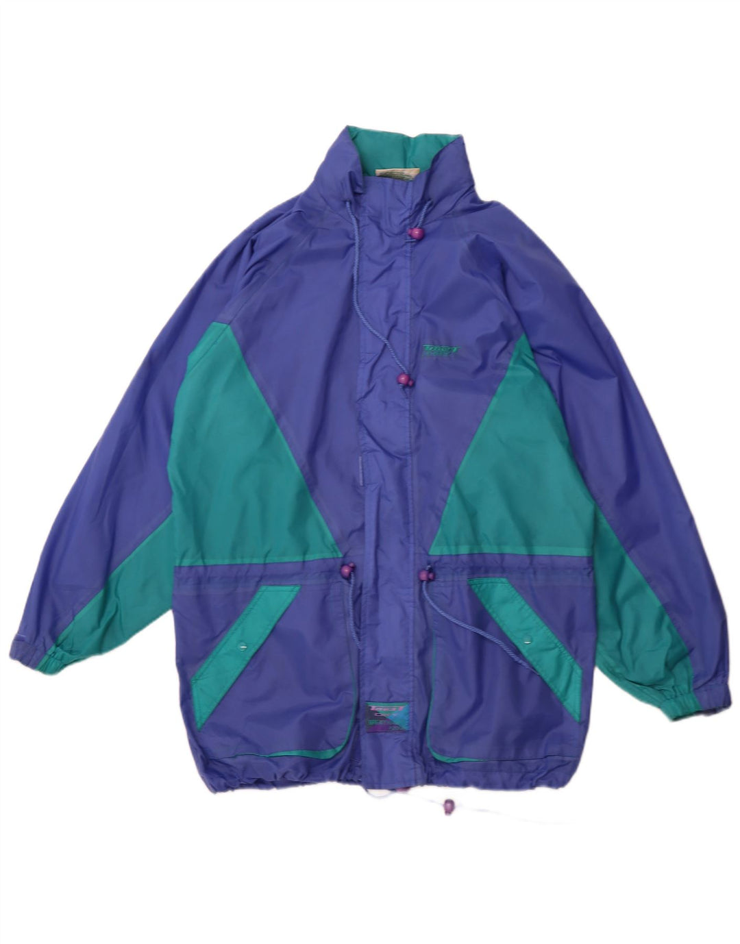 TARGET DRY Pelernă de ploaie supradimensionată cu glugă pentru bărbați UK 36 Small Blue Colorblock