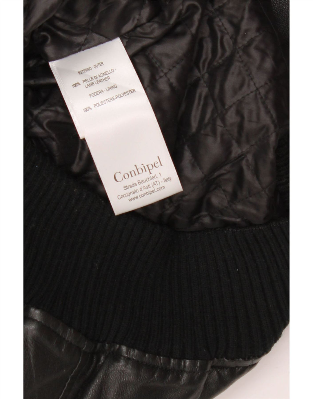 Jachetă Bomber din piele pentru bărbați Conbipel IT 48 Medium Black Leather