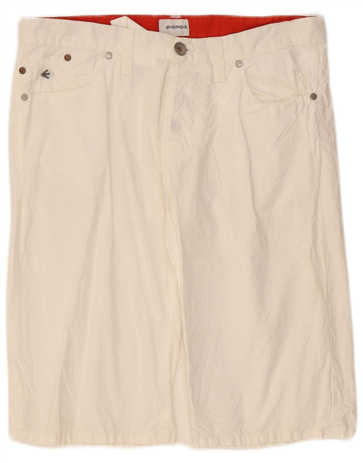 Pantaloni scurți casual pentru bărbați Energie W34, mare, alb, bumbac
