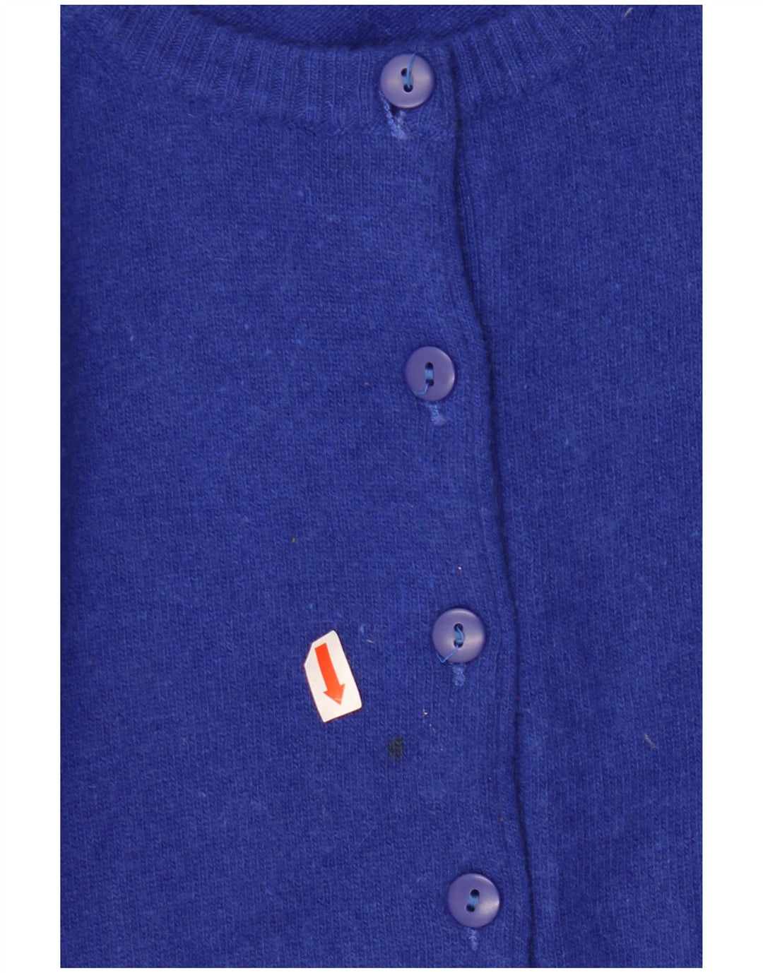 Pulover cardigan crop pentru femei BENETTON UK 14 Lână mare albastră