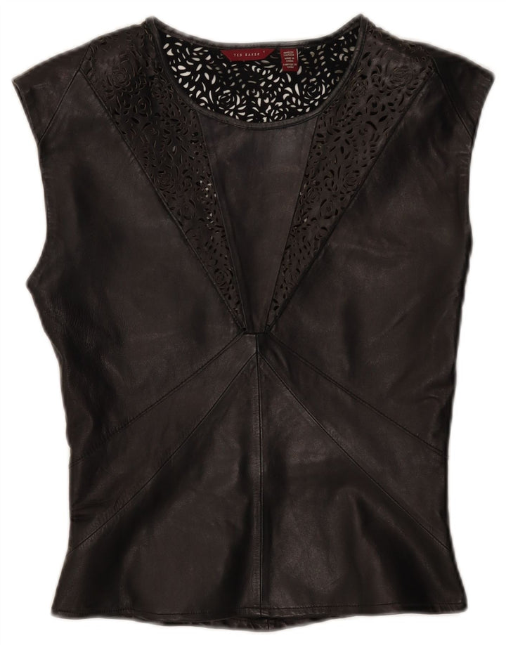 Bluză din piele pentru femei Ted Baker Mărimea 1 XS Negru