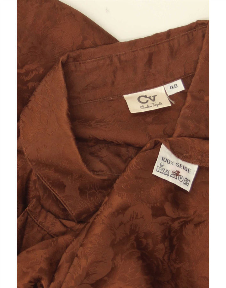 Bluză Cămașă Vintage Femei IT 48 XL Maro Mătase