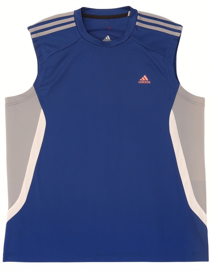 Vest Top Climacool pentru bărbați Adidas, albastru mediu, poliester color bloc