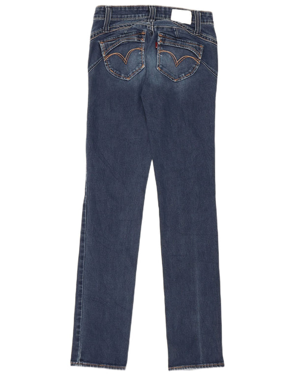 Levi's Womens Demi Curve Straight Jeans W26 L32 Blue Cotton