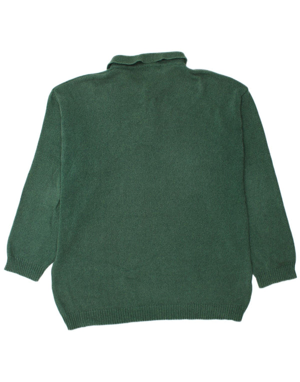 BASIC Pulover cu gât polo pentru bărbați, bumbac verde 2XL
