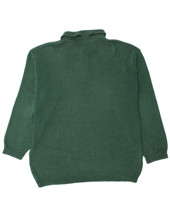 BASIC Pulover cu gât polo pentru bărbați, bumbac verde 2XL