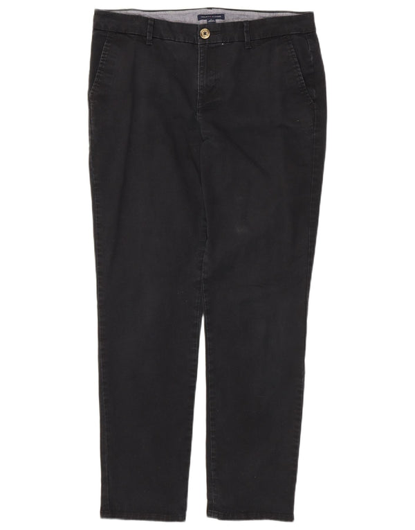 TOMMY HILFIGER Pantaloni chino subțiri pentru femei US 10 Large W32 L29 Bumbac negru