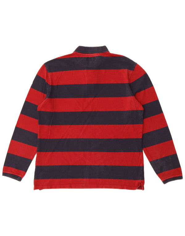 Tricou polo Rugby cu mânecă lungă Barbour pentru bărbați, XL, bumbac cu dungi, albastru bleumarin