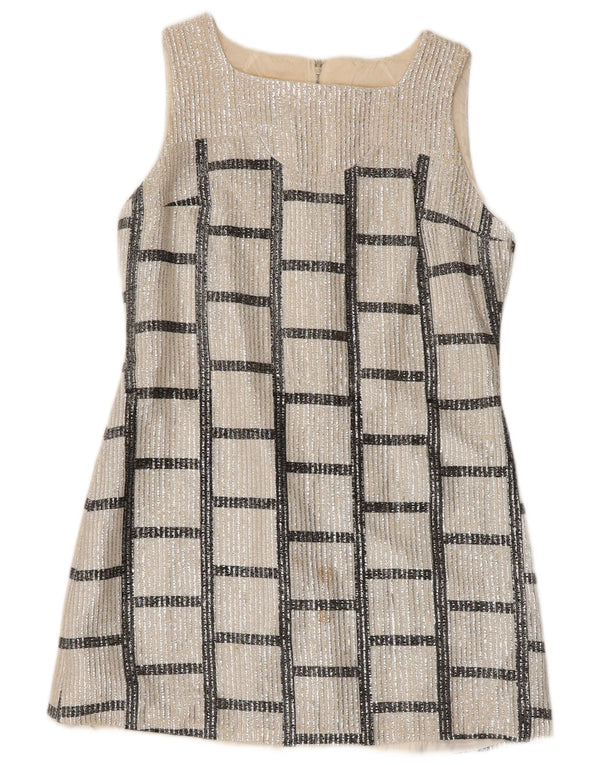 Ein Fink Rochie A-Line fără mâneci pentru femei EU 36 Small Silver Geometric